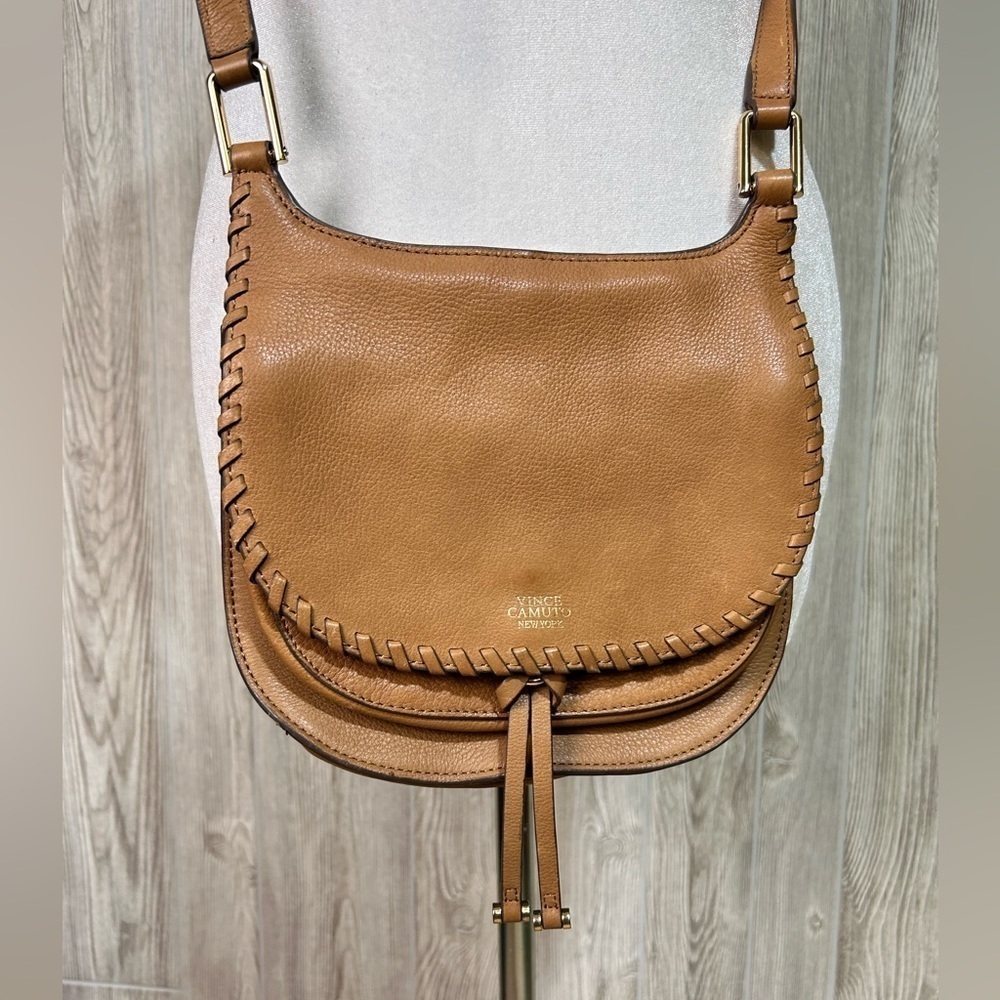 Vince Camuto Leather Boho Mocha Lidia Small Crossbody Purse